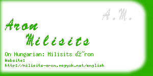 aron milisits business card